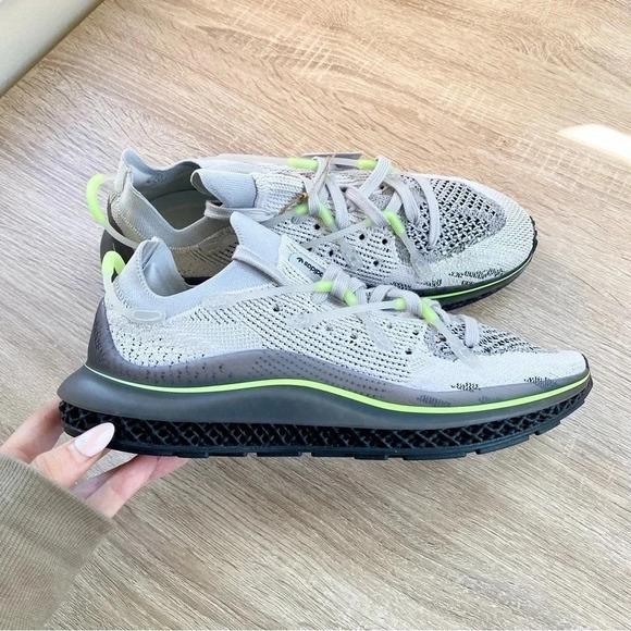 NWT Adidas Originals 4D Fusio Sneakers Shoes Running Grey Solar Yellow Women 9 - Picture 6 of 17